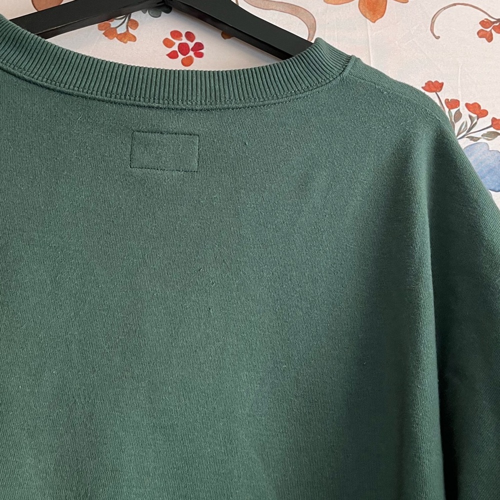 American Eagle Women XL Oversize Dark Hunter Green LaceUp Cozy Travel Sweatshirt - Picture 7 of 8